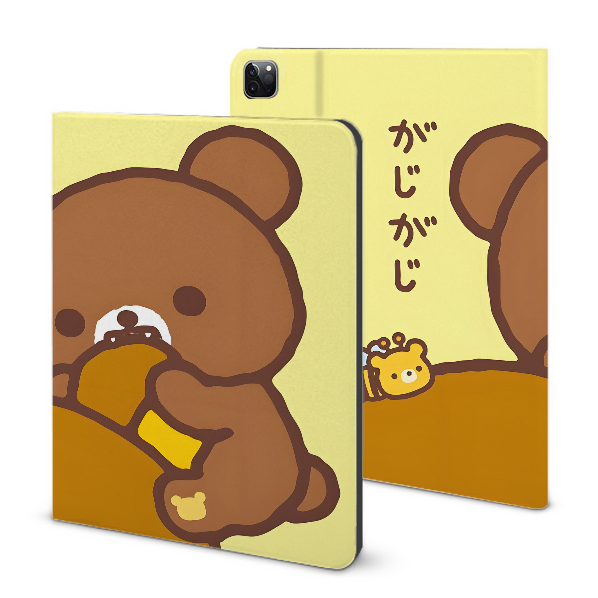 （画像用） リラックマ リラックマ キイロイトリ Rilakkuma Korilakkuma Kiiroitori IPad ケース ブック型 PUレザー TPU 耐衝撃 軽量 薄型 ペン収納なし 全面保護 IPad 各モデル対応